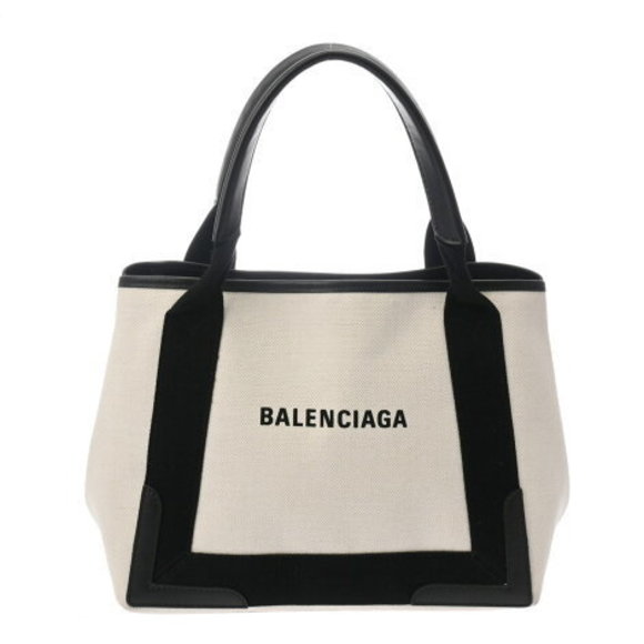 Balenciaga | Bags | Balenciaga Navy Blue Cabas Ivory White Black ...